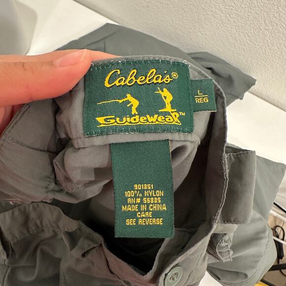 Cabela's Green Cargo Convertible Utility Hiking Fishing Outdoor Mens Pants Large - Picture 10 of 10